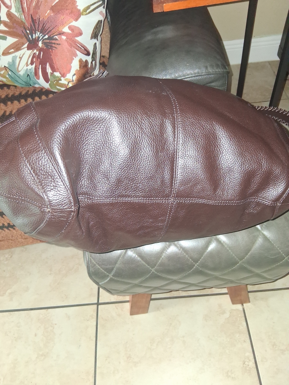 Onna Ehrlich Dark Brown Pebbled Leather Hobo